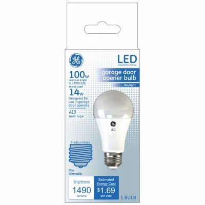 LED Light Bulb, A19, Garage, Frosted Daylight, 1600 Lumens, 14 Watt