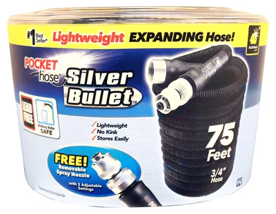 75‑Foot Black Flexible Garden Hose – Heavy‑Duty Kink‑Free Water Hose
