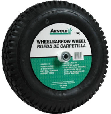Wheelbarrow Wheel Assembly, Knobby Tread, 480/400 x 8-In.