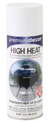 Premium Decor High-Heat Spray Paint, Dull White, 12 oz.