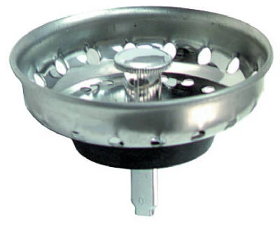 Basket Sink Strainer with Post, Chrome Finish