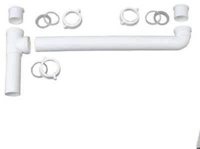 Kitchen Sink 2 Bowl End Outlet Drain, White Plastic, 1.5-In. O.D.