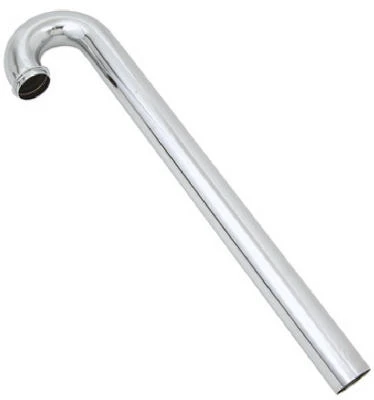Kitchen Floor Drain Tube, Chrome-Plated Brass, 1.5-In.OD Tube x 19.75-In.