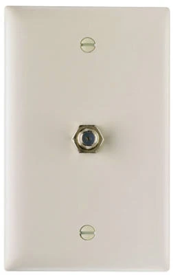 Pass & Seymour 1-Gang Coaxial Connector Wall Plate, Light Almond