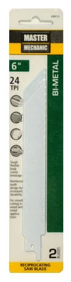 Reciprocating Saw Blades, 6 In., 24-TPI, Bi-Metal/Cobalt, 2-Pk.