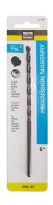 Percussion Masonry Drill Bit, 3/16 x 6 In.