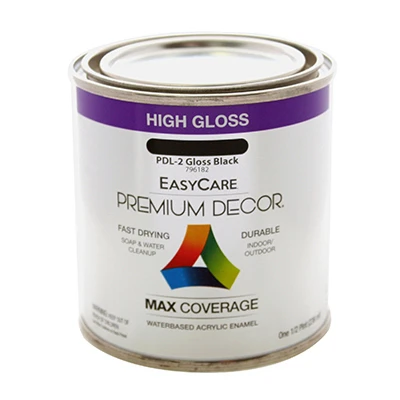 Premium Decor Black Gloss Enamel Paint, 1/2 Pt.