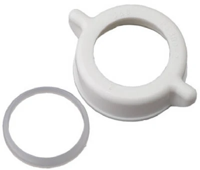 Slip Joint Nut & Washer, White Plastic, 1.25-In. OD Tube