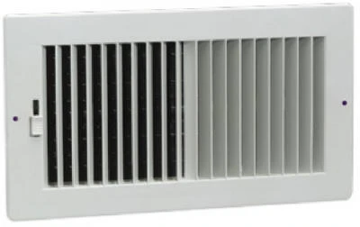 2 Way Sidewall Register, Steel, White, 10 x 4-In.