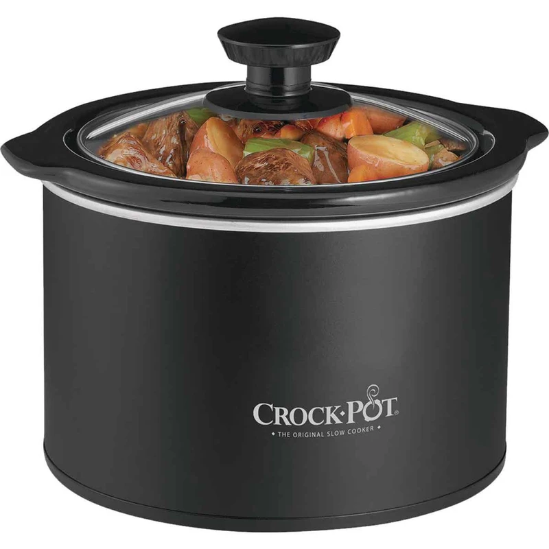 Round Slow Cooker With Removable Crock, Black, 1.5-Qt.