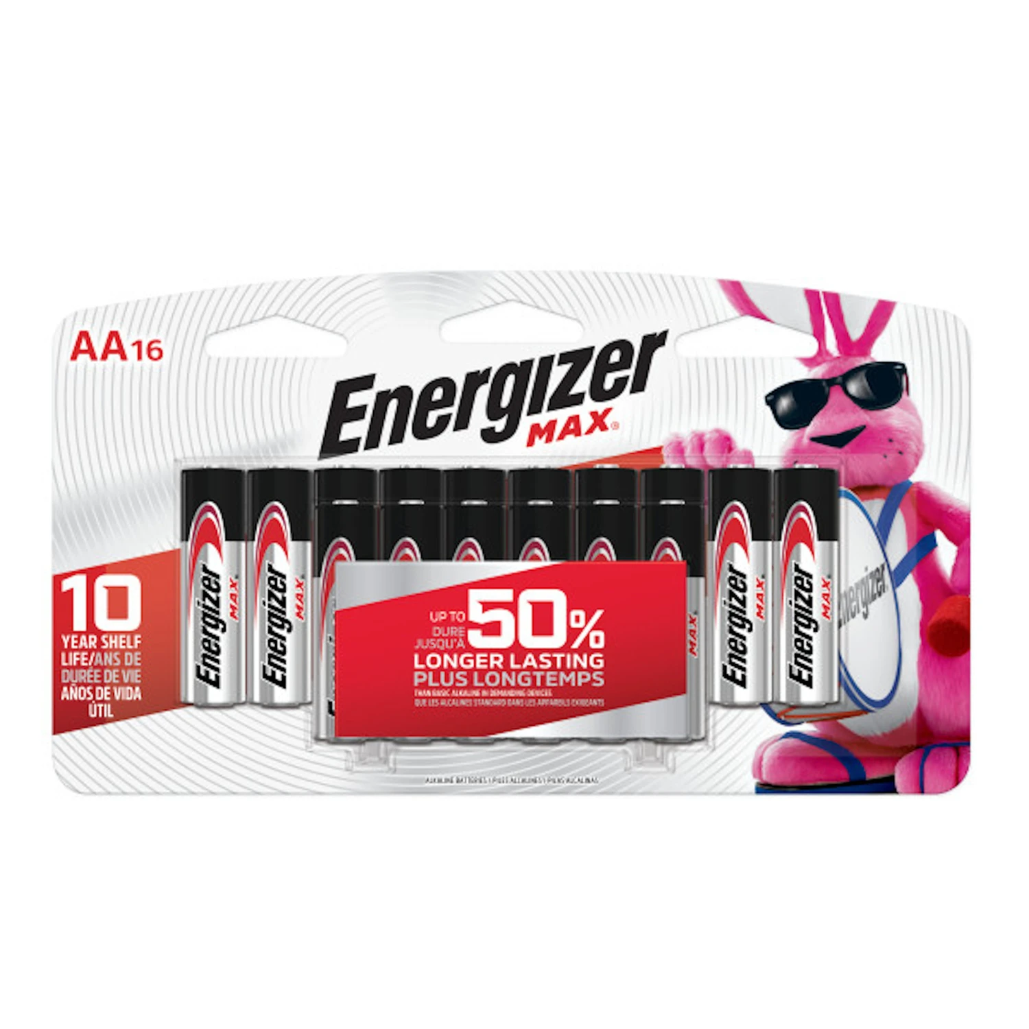 Max AA Batteries, Double A Alkaline Batteries, 16-Pack