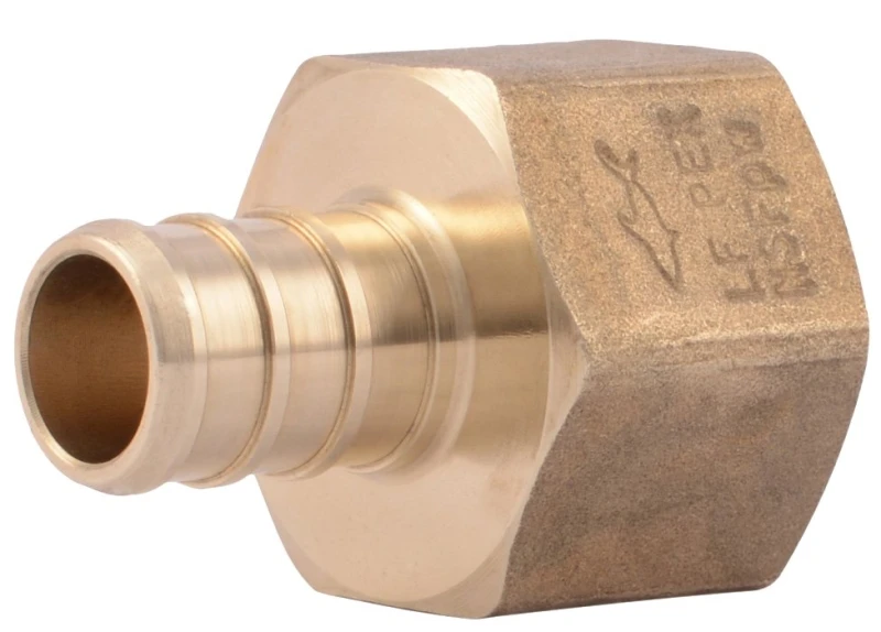 Pipe Adapter, Lead Free, 1/2 Brass Barb Insert x 1/2 In. FPT