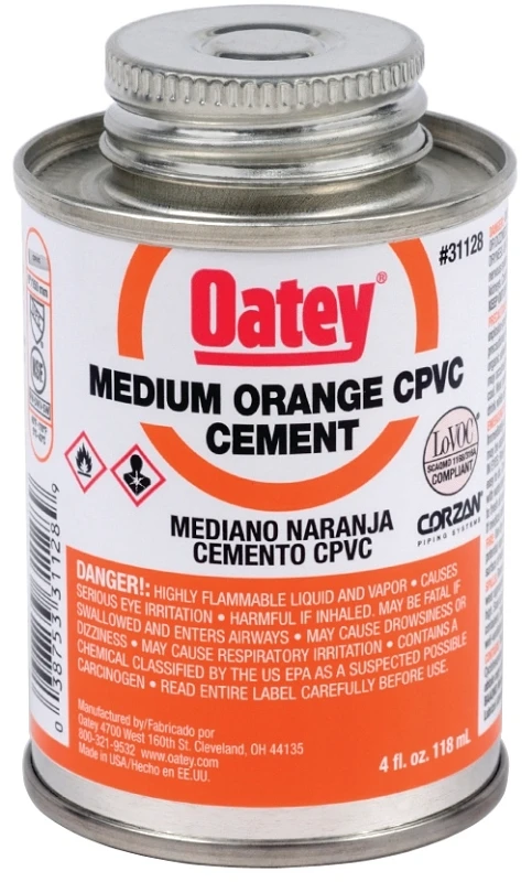 Orange Medium-Bodied CPVC Pipe Cement, 4 oz.