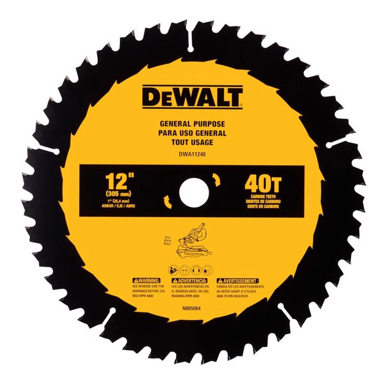 Circular Saw Blade, Carbide-Tipped, 40-Tooth x 12 In.