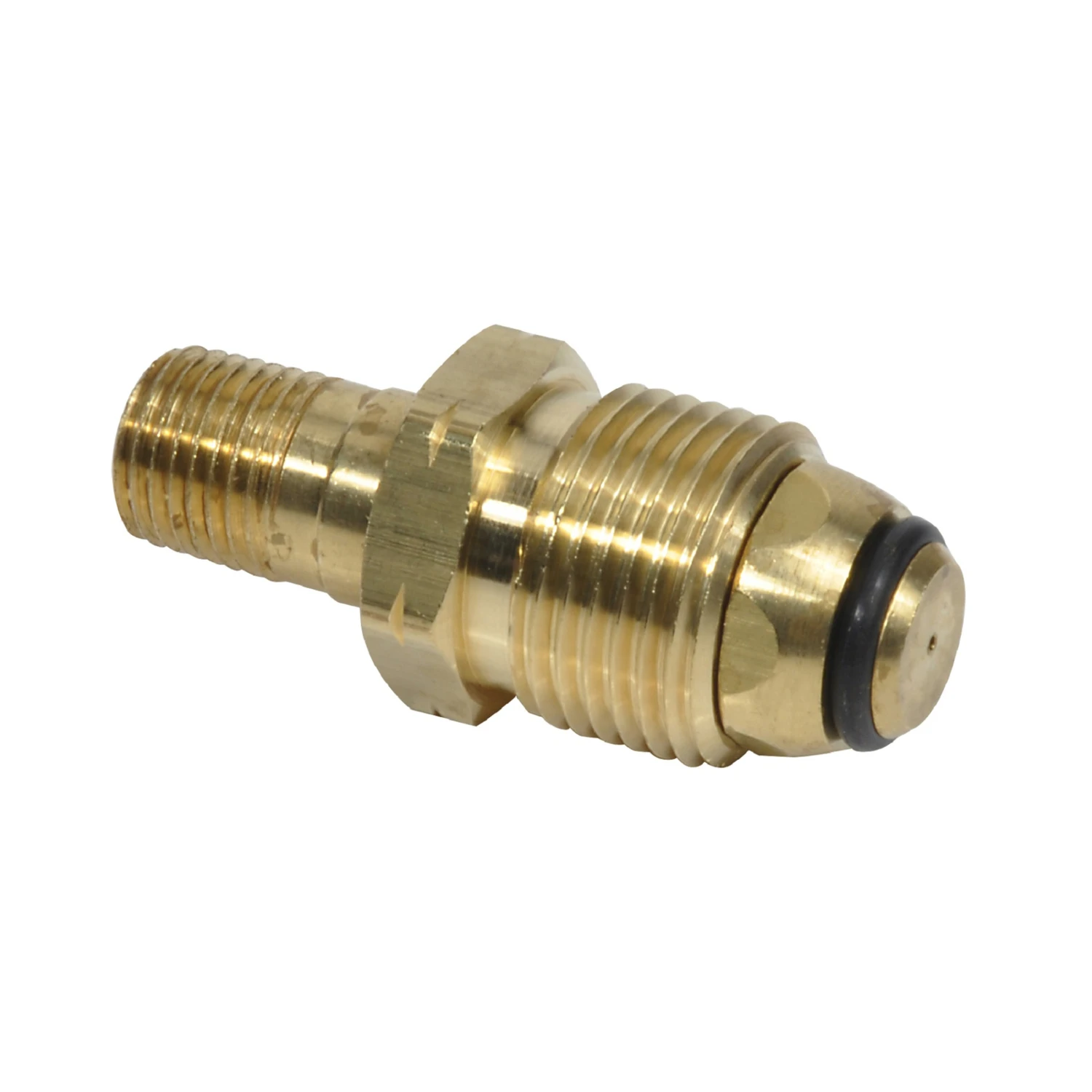 Propane Fitting, 1/4-In. Male Pipe Thread x Restricted Flow Soft Nose P.O.L.