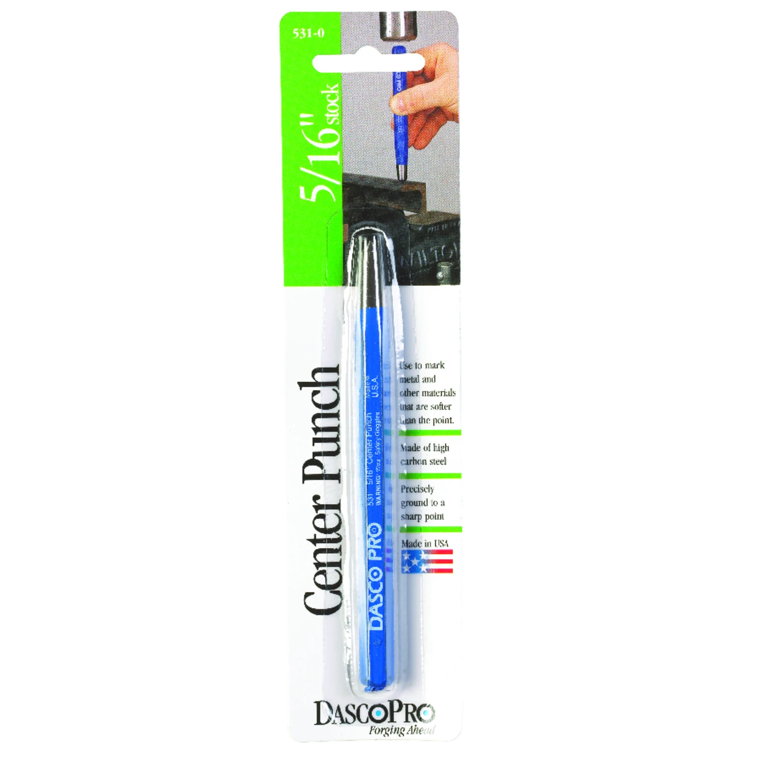 Center Punch, 5/16 x 4-1/2-In.