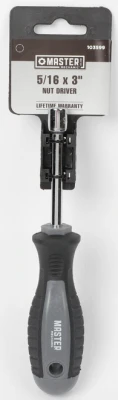 5/16 X 3-1/4 Inch Round Solid Nut Driver With Ergonomic Handle