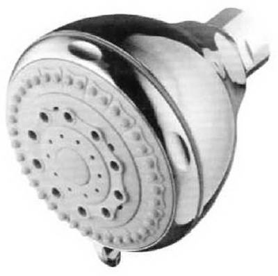 Adjustable Fixed-mount Shower Head, 3 Settings, 3" Diameter, White Plastic
