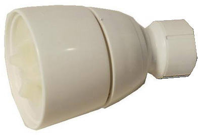 Adjustable Fixed-mount Showerhead, 1-5/8" Diameter, 1.8 Gpm, White Finish