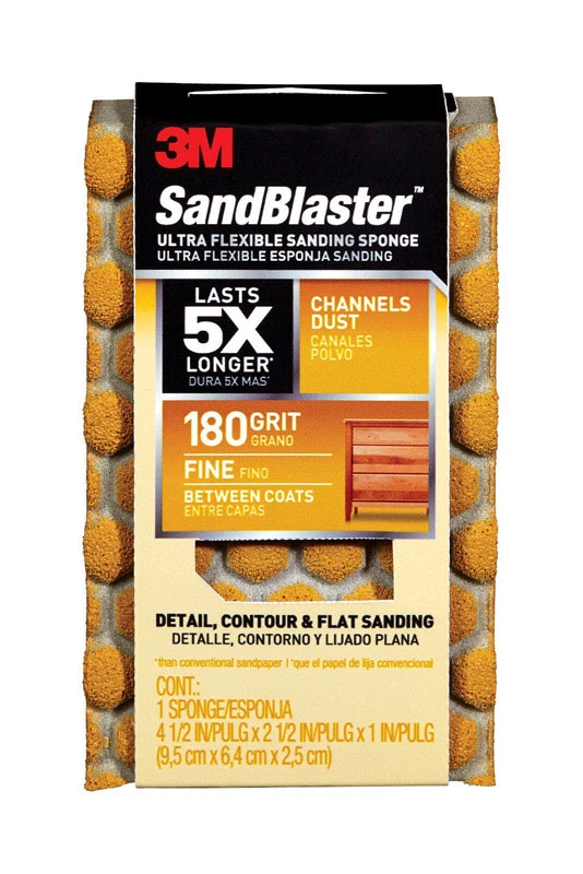 Sandblaster Ultra Flexible 2-1/2 In. X 4-1/2 In. X 1 In. 180 Grit Fine Sanding Sponge