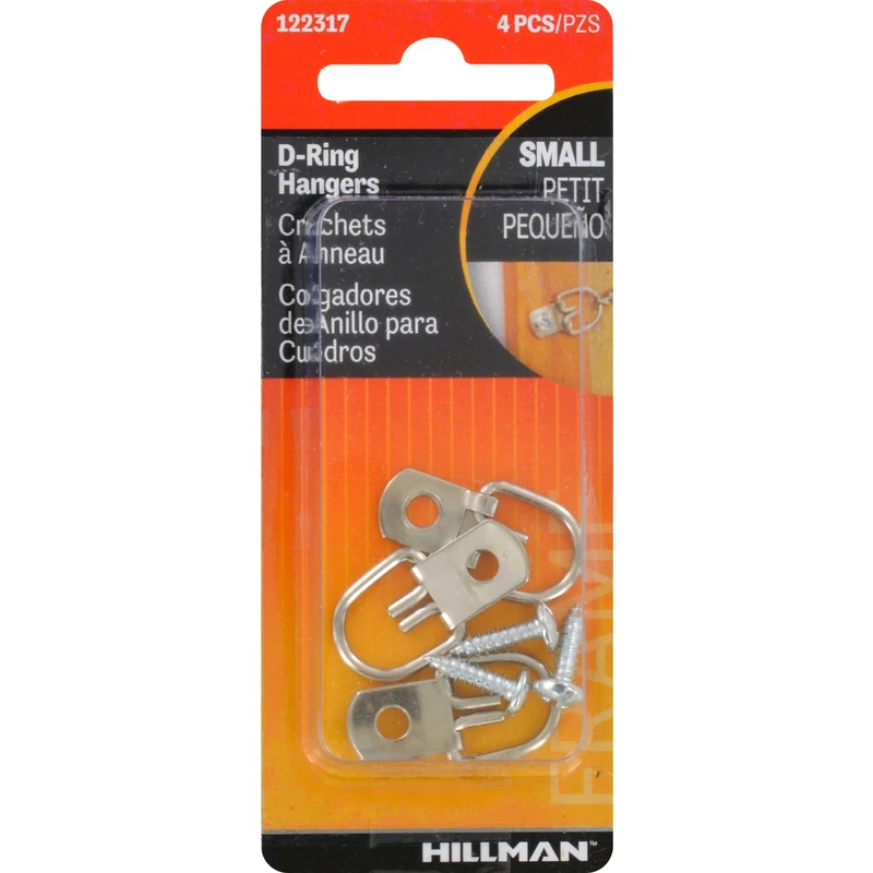 D-Ring Picture Hangers, Small, 4-Pk.