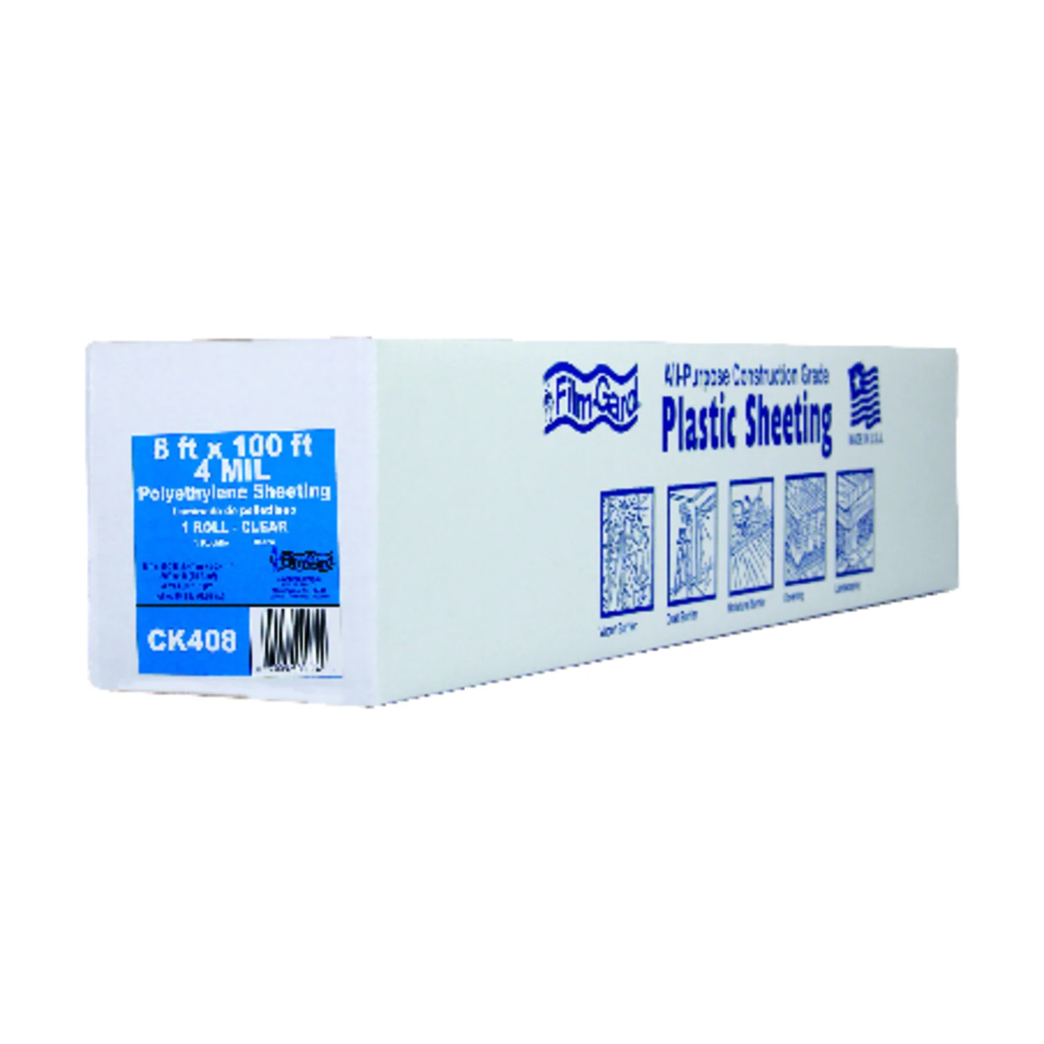 Polyethylene Sheeting, Clear, 4-Mil, 8 x 100-Ft.