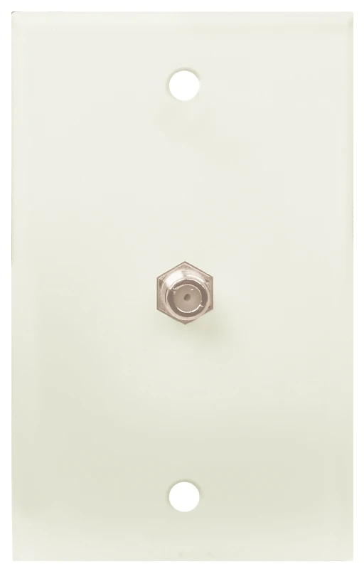 Coaxial Cable Wall Plate, White