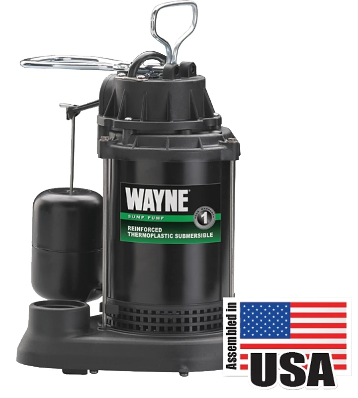 Submersible Sump Pump With Vertical Switch, Thermoplastic, .5-HP Motor