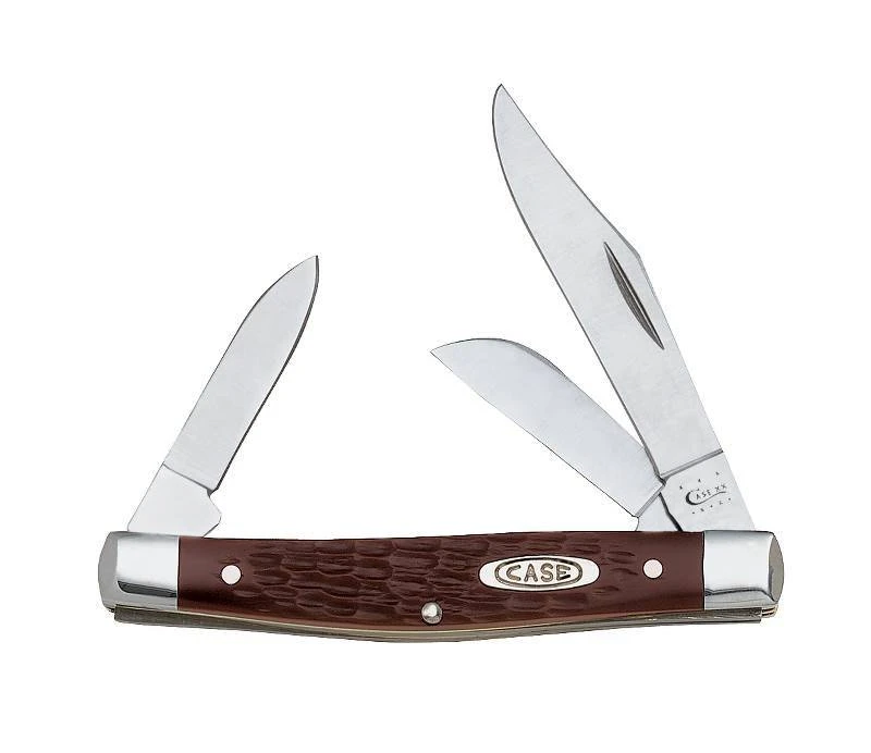 Stockman Pocket Knife With Clip, Stainless Steel/Brown, 3-1/4-In. Closed