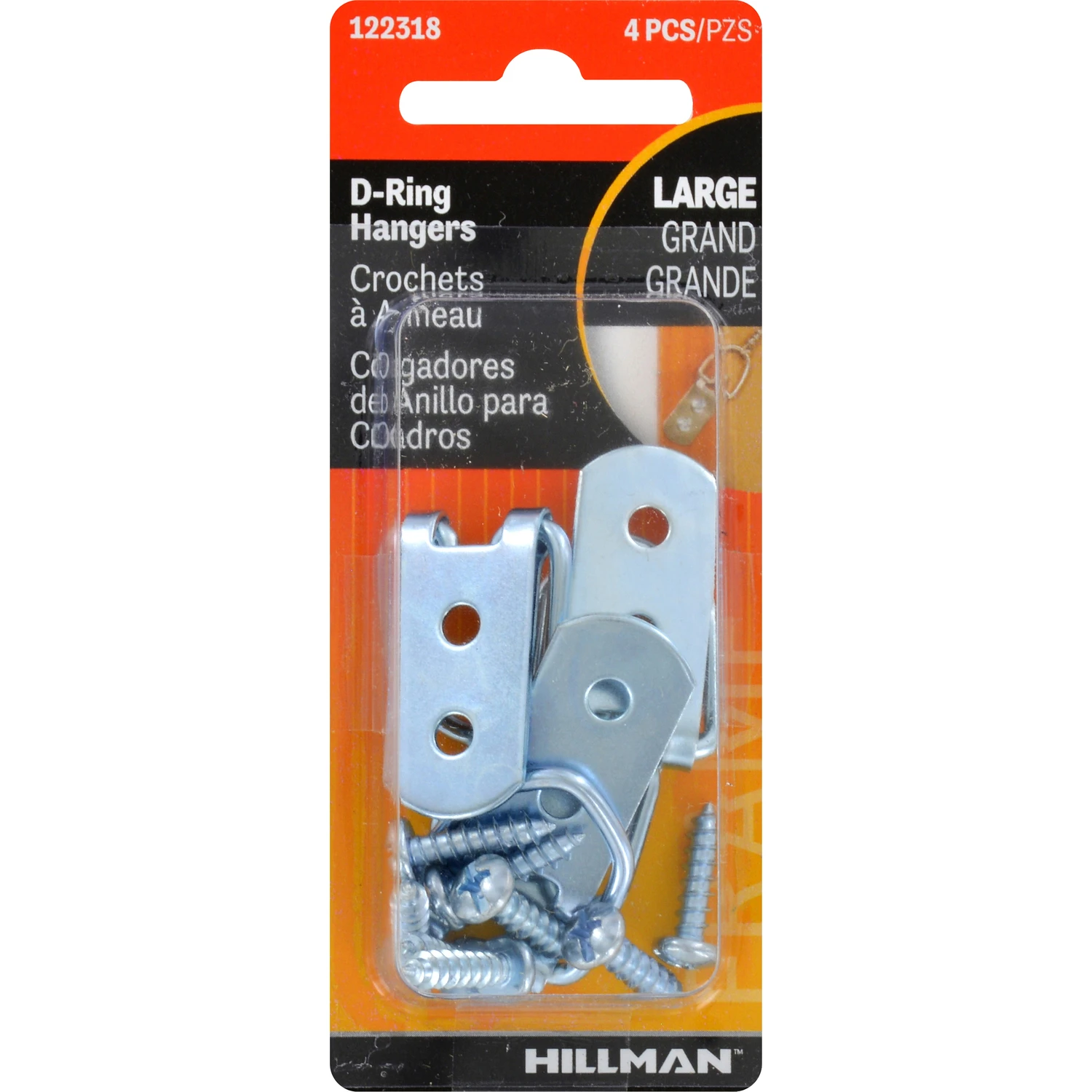D-Ring Picture Hangers, Medium, 4-Pk.
