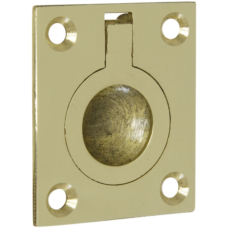 Cabinet Ring Pull, Bright Brass, 1-3/8 In.