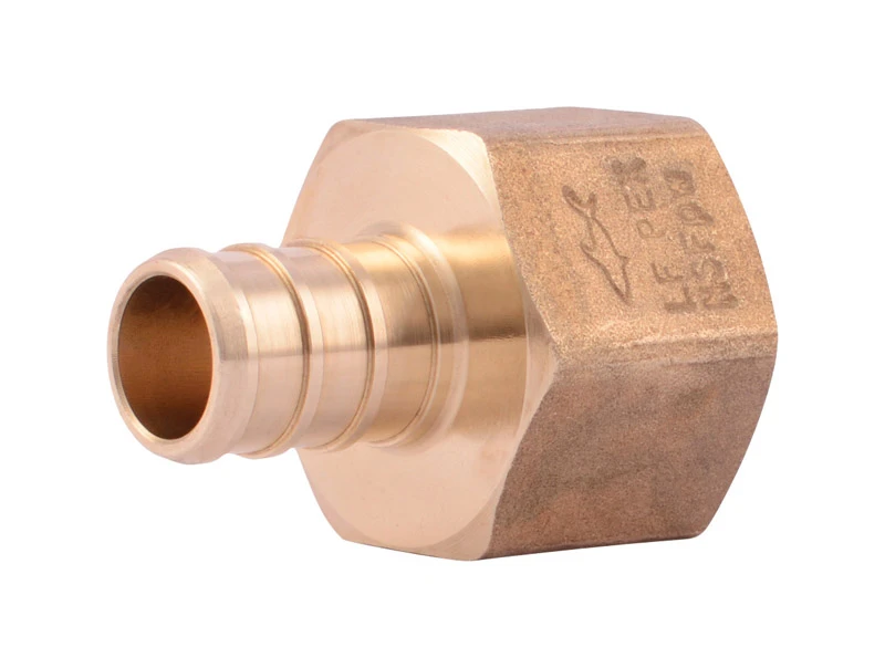 Pipe Adapter, 1/2 In. Lead-Free Brass Barb Insert x 1/2 In. FPT, 10-Pk.