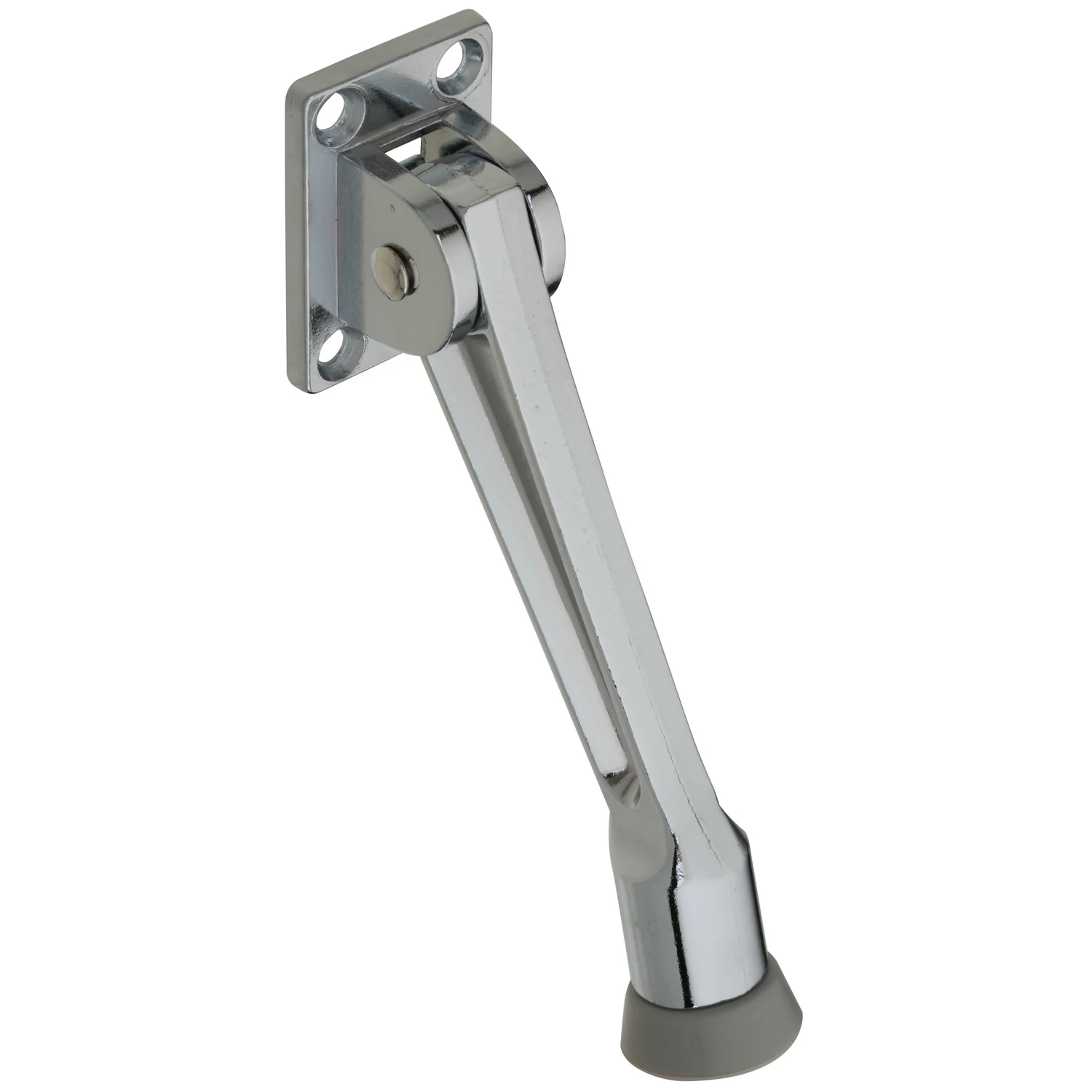 Doorstop, Wall-Mount, Kick-Down, Chrome, 5 In.