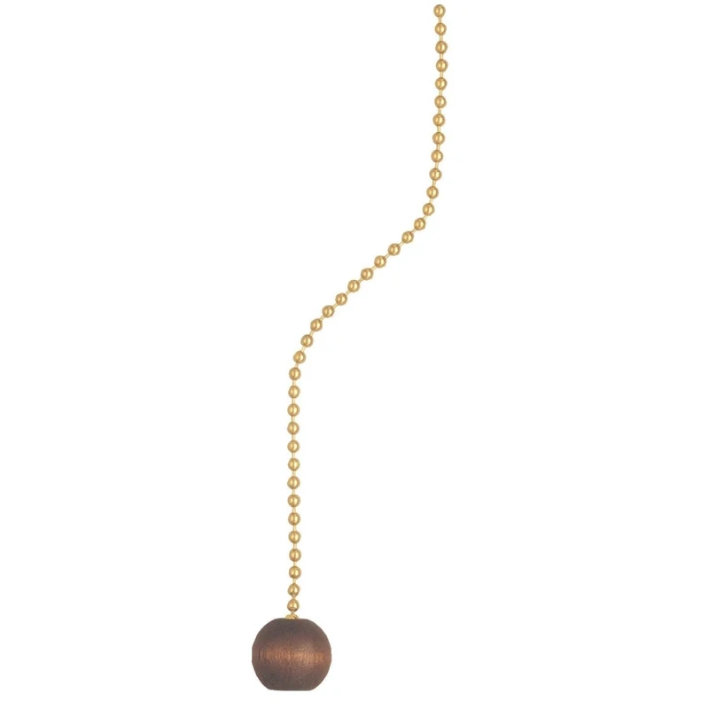 36 In. Polished Brass Pull Chain With Walnut Ball Ornament - Model 70661