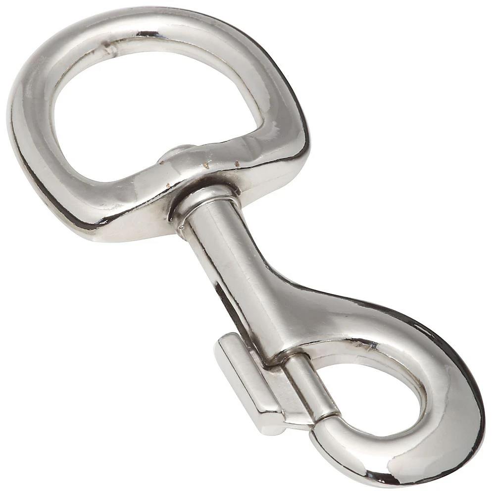 Nickel Bolt Snap, Round Swivel Eye, 1-1/4 x 4-1/4 In.