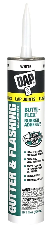Gutter/Flashing Sealant, White, 10.1-oz.