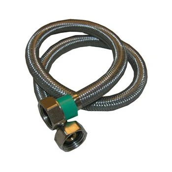 Faucet Connector, Stainless-Steel, 1/2 In. Iron Pipe Size x 1/2 In. Iron Pipe x 24 In.