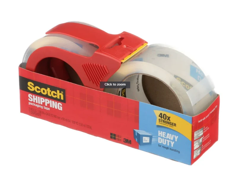 Heavy Duty Shipping Packaging Tape, Clear, 1.88 In. x 54.6 Yds.