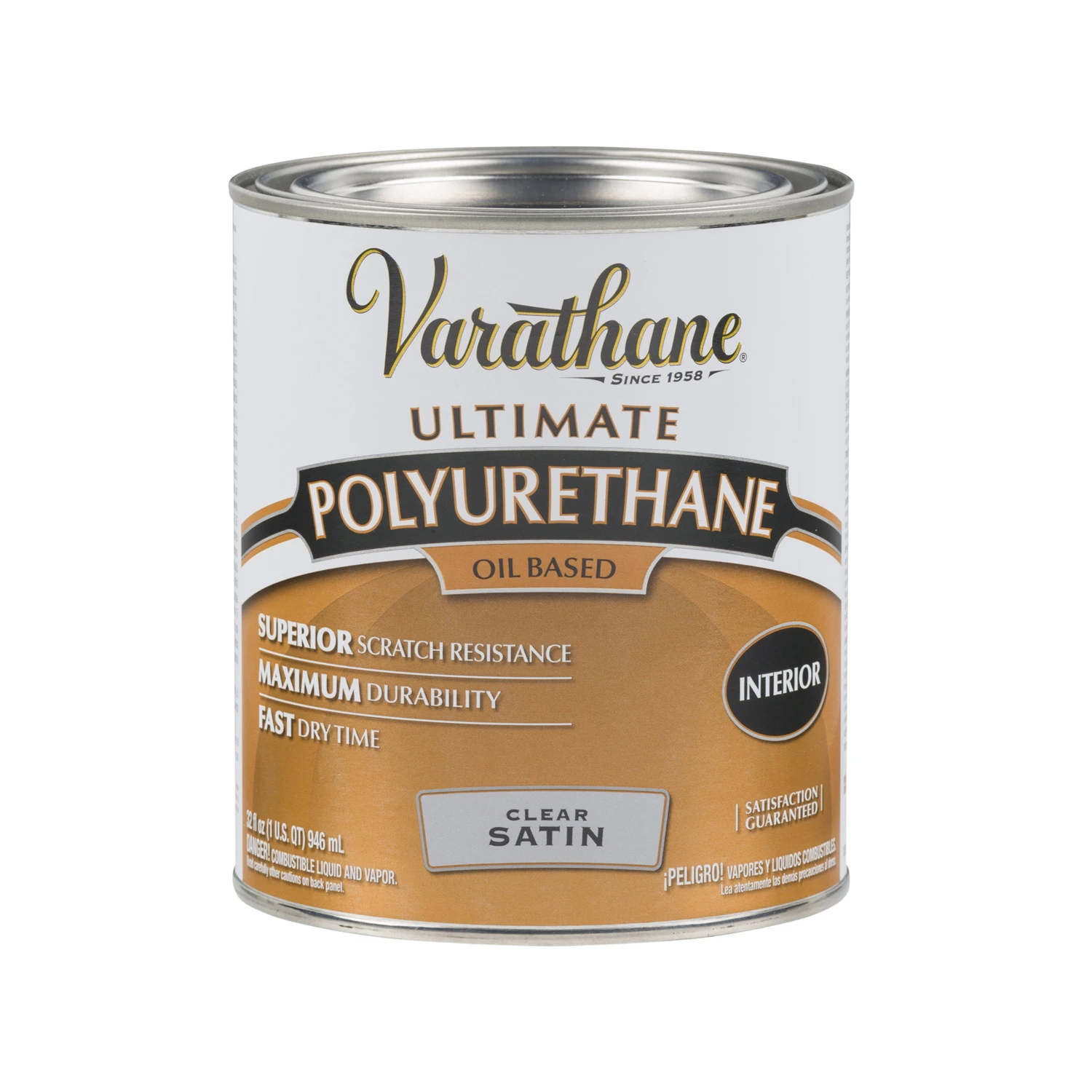 Satin Interior Oil-Based Premium Polyurethane, Qt.