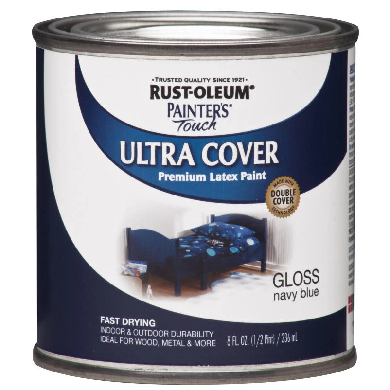 Painter's Touch Ultra Cover Latex Paint, Navy Blue, 1/2-Pint