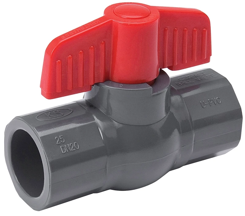 PVC Solvent Ball Valve, Gray, 1-1/4 In.