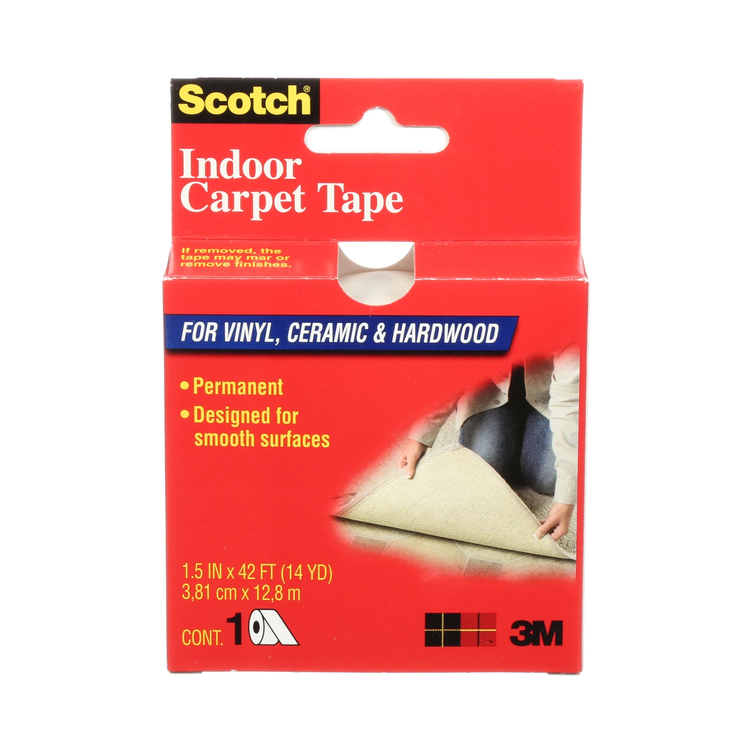 Indoor Carpet Tape, 1-1/2 In. x 42 Ft.