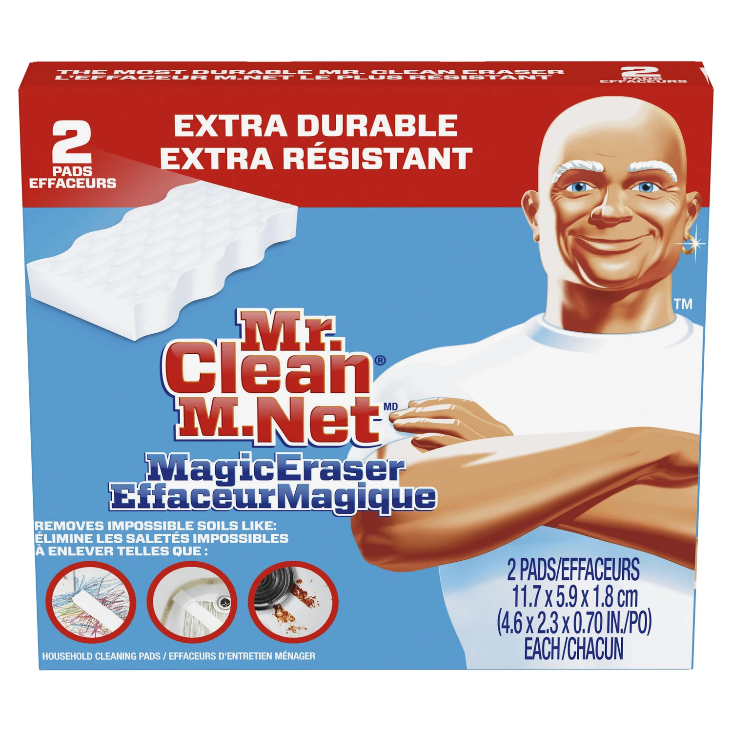 Magic Eraser Scrubber, Extra Durable, 2-Pk.