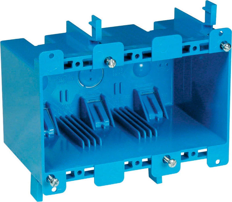 3 Gang Old Work Electrical Box, 5.72 x 2.79 x 3.69 In. Deep
