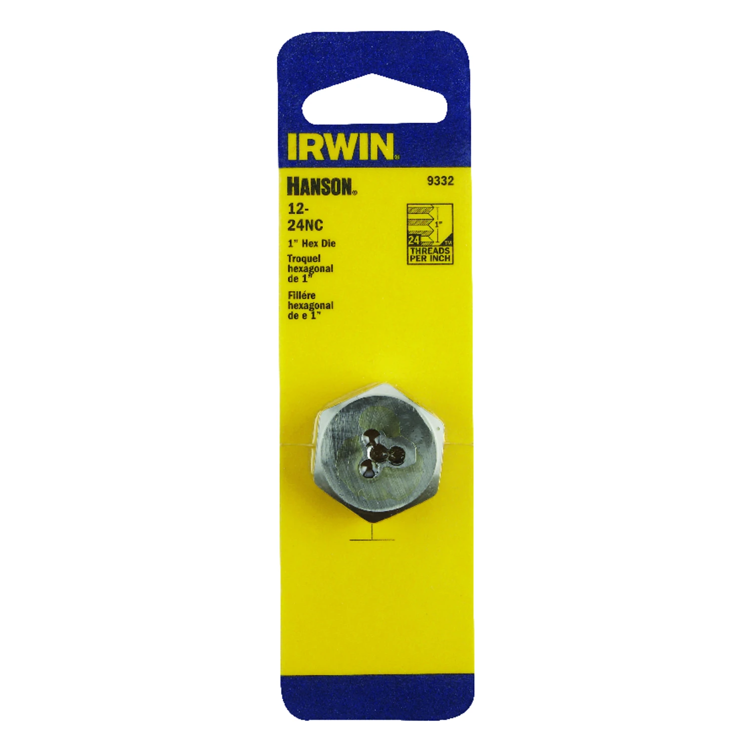 Hanson #12 x 24 Hexagon Machine Screw Die, National Coarse