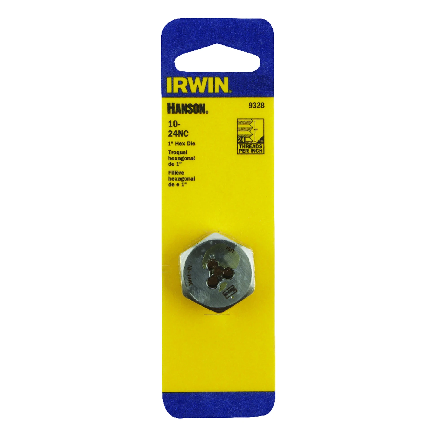 Hanson #10 x 24 Hexagon Machine Screw Die, National Coarse