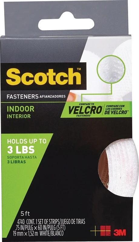 Indoor Fastening Strip, White, 3/4 In. x 5 Ft.