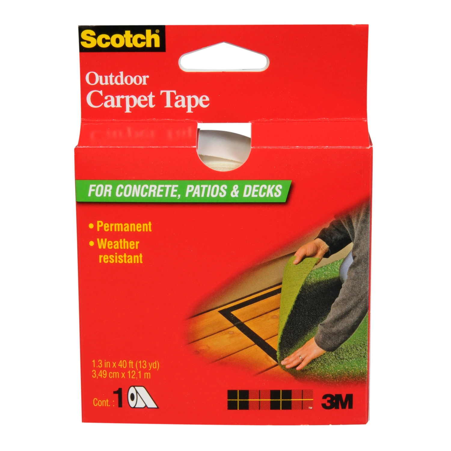 Outdoor Carpet Tape, 1-3/8 In. x 40 Ft.