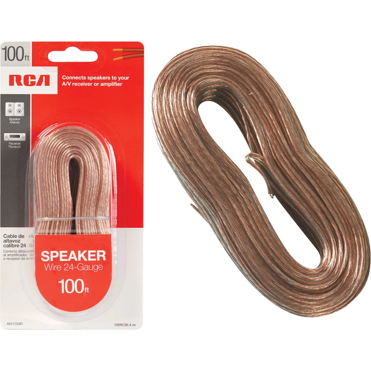 100-Ft. 24 Gauge Clear Speaker Wire