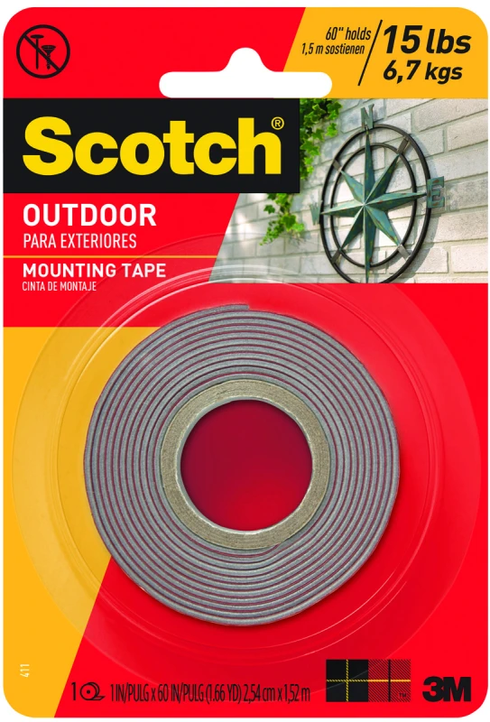 Outdoor Mounting Tape, Double Sided, 1-In. x 5-Ft.